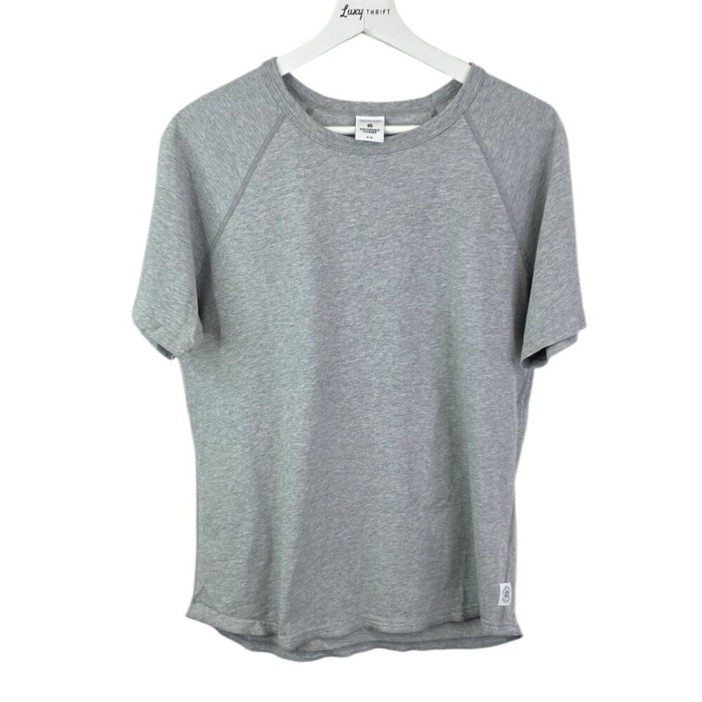 Reigning Champ Men's Round Hem Short Sleeve Crew Neck T-Shirt, Heathered Gray, M